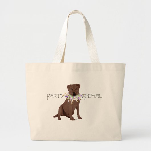 Schokolade Labrador Retriever Party Jumbo Stoffbeutel (Vorne)