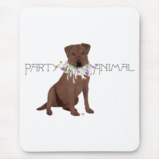 Schokolade Labrador Retriever Party Mousepad (Vorne)