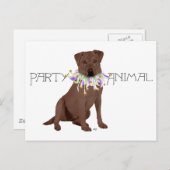 Schokolade Labrador Retriever Party Postkarte (Vorne/Hinten)