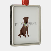 Schokolade Labrador Retriever Party Silbernes Ornament (Rechts)