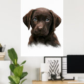 Schokolade Labrador Retriever Poster (Heimbüro)