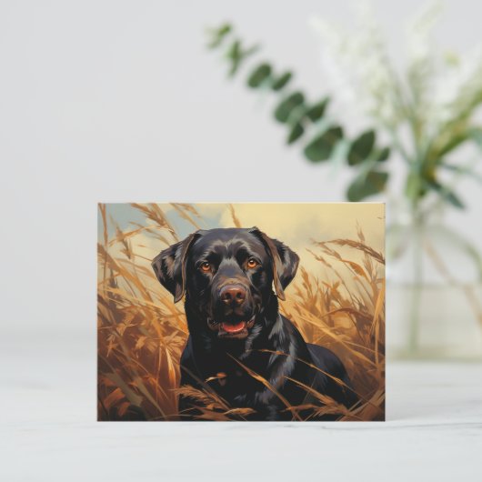 Schokolade Labrador Retriever Postkarte (Stehend Vorderseite)
