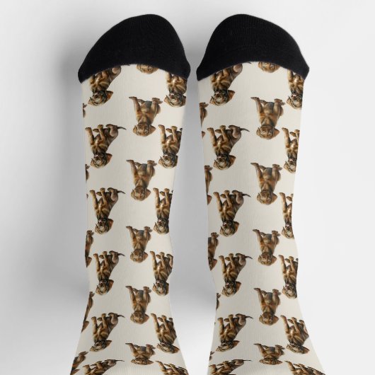 Schokolade Labrador Retriever Puppy Dog Muster Socken (Oben)