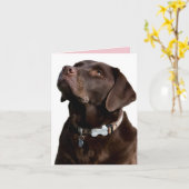 Schokolade Labrador Retriever Puppy Hund Note Card Karte (Gelbe Blume)