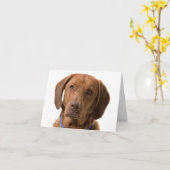 Schokolade Labrador Retriever Puppy Hund Note Card Karte (Gelbe Blume)