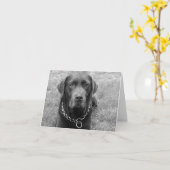 Schokolade Labrador Retriever Puppy Hund Note Card Karte (Gelbe Blume)