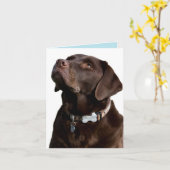 Schokolade Labrador Retriever Puppy Hund Note Card Karte (Gelbe Blume)