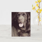 Schokolade Labrador Retriever Puppy Hund Note Card Karte (Gelbe Blume)