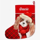 Schokolade Labrador Retriever Red Kariert Dog's Na Großer Weihnachtsstrumpf (Rückseite)