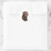 Schokolade Labrador Retriever Runder Aufkleber (Tasche)