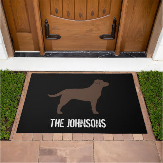 Schokolade Labrador Retriever Silhouette Hund Love Fußmatte