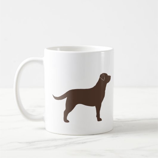 Schokolade Labrador Retriever Silhouetten Kaffeetasse (Links)