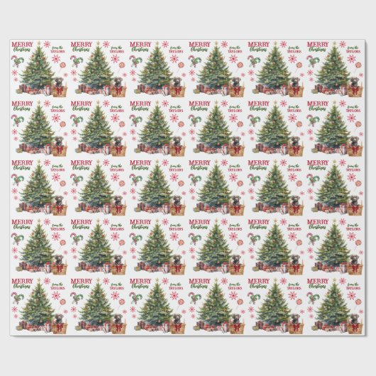 Schokolade Labrador Retriever under the Tree Geschenkpapier (Flach)