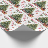 Schokolade Labrador Retriever under the Tree Geschenkpapier (Ecke)