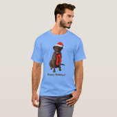 Schokolade Labrador Retriever Weihnachtshund T-Shirt (Vorne ganz)