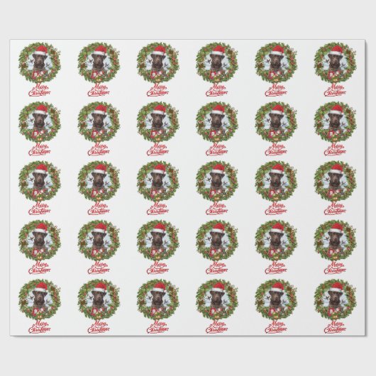 Schokolade Labrador Retriever, Weihnachtskranz Geschenkpapier (Flach)