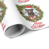 Schokolade Labrador Retriever, Weihnachtskranz Geschenkpapier (Rolleneckpunkt)