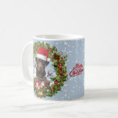 Schokolade Labrador Retriever, Weihnachtskranz Kaffeetasse (Vorderseite Links)