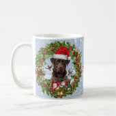 Schokolade Labrador Retriever, Weihnachtskranz Kaffeetasse (Links)