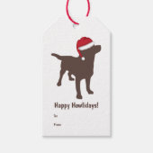 Schokolade Labrador Retriever Weihnachtsmannmütze  Geschenkanhänger (Vorderseite)