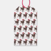 Schokolade Labrador Retriever Weihnachtsmannmütze  Geschenkanhänger (Rückseite)