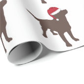Schokolade Labrador Retriever Weihnachtsmannmütze  Geschenkpapier (Rolleneckpunkt)