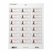 Schokolade Labrador Retriever Zuhause Rücksendeadr Adressaufkleber (Vorne)