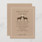 Schokolade Labrador Retrievers Einladung Hochzeit (Vorne/Hinten)