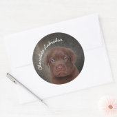 Schokolade Labrador Runder Aufkleber (Umschlag)