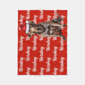 Schokolade Labrador Santa Dog Individuelle Name We Fleecedecke (Vorderseite)