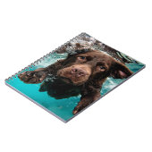 Schokolade Labrador Schwimmen unter Wasser Notizblock (Linke Seite)
