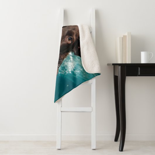 Schokolade Labrador Schwimmen unter Wasser Sherpadecke (Beispiel)