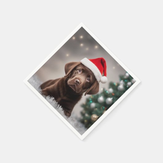 Schokolade Labrador Serviette (Ecke)