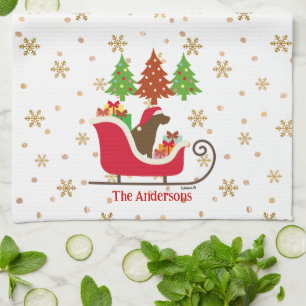 Schokolade Labrador Silhouette Weihnachtslieder Geschirrtuch