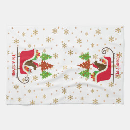 Schokolade Labrador Silhouette Weihnachtslieder Geschirrtuch