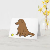 Schokolade Labrador "Sit. Bleibe. Haben Sie einen  Karte (Gelbe Blume)