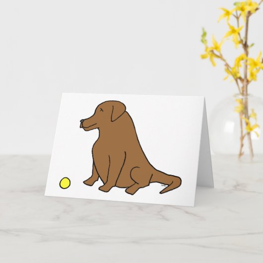 Schokolade Labrador "Sit. Bleibe. Haben Sie einen  Karte (Gelbe Blume)