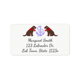 Schokolade Labrador Sitting Kontur Nautic Adressaufkleber