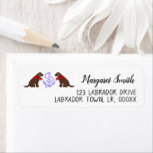 Schokolade Labrador Sitting Nautical Rücksendeadre (Insitu)