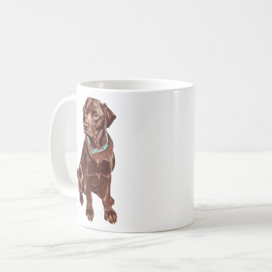 Schokolade Labrador Tasse (Vorderseite Links)