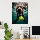 Schokolade Labrador Tauchen unter Wasser Poster (Heimbüro)
