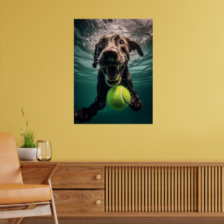 Schokolade Labrador Tauchen unter Wasser Poster