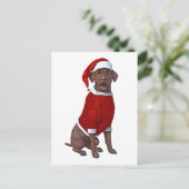 Schokolade Labrador Time for Christmas Postkarte (Stehend Vorderseite)