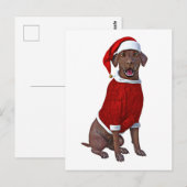 Schokolade Labrador Time for Christmas Postkarte (Vorne/Hinten)