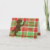 Schokolade Labrador Tiny Heart Blume Valentine Feiertagskarte (Vorderseite)