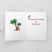 Schokolade Labrador Tropical Christmas Feiertagskarte (Innenseite)