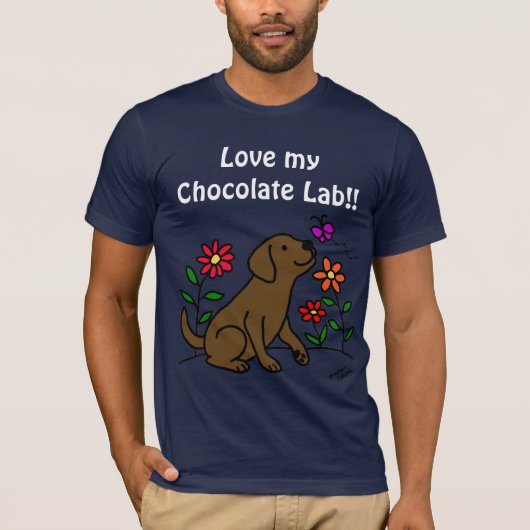 Schokolade Labrador u. Grün T-Shirt (Vorderseite)