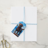 Schokolade Labrador und Blauer See Geschenkanhänger (Mit Garn)