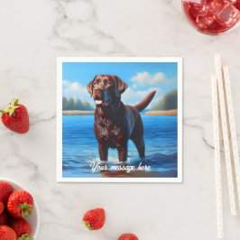 Schokolade Labrador und Blauer See Serviette