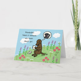 Schokolade Labrador und Letter Jemand Cares Karte